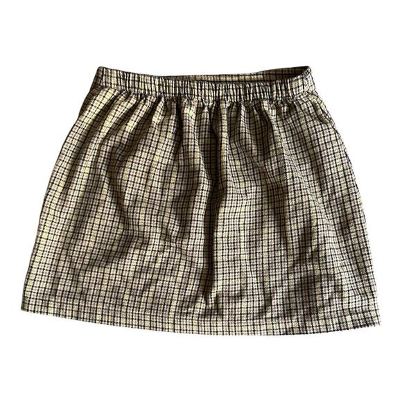 American Eagle Women's Houndstooth Plaid Mini Skirt w Buttons Size S - Picture 3 of 5